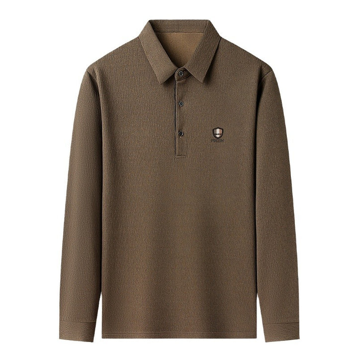 Herren elegantes Langarm Poloshirt mit strukturiertem Material und sportlichem Design Echoarchiv