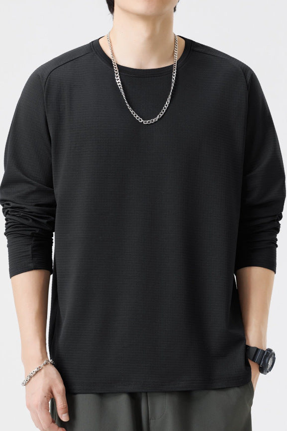 Herren atmungsaktives Langarm-T-Shirt mit modernen Strukturen Echoarchiv