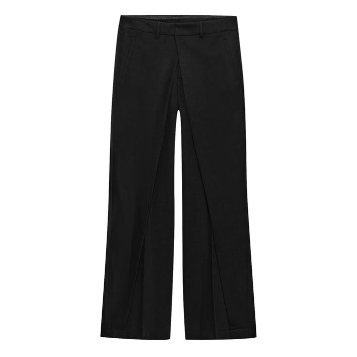 Damen Weit geschnittene Highwaist-Hose mit Vordernaht und langen Beinschlitzen Echo Archiv