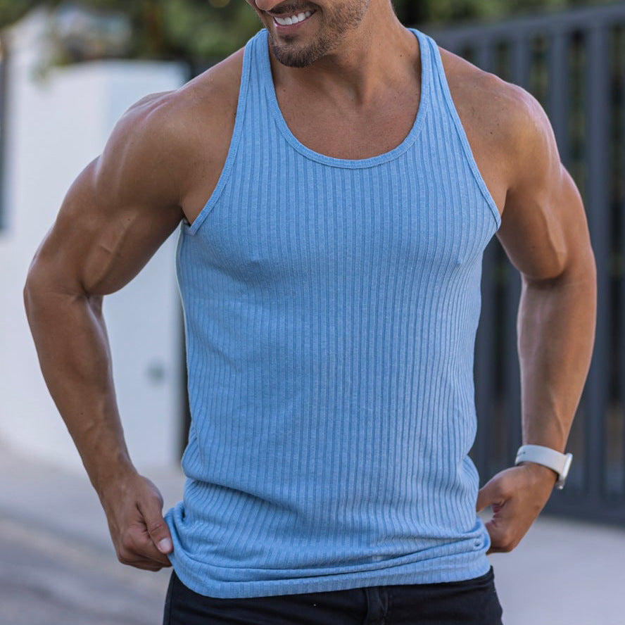Herren Sportliches Ripp-Tanktop aus atmungsaktivem Material Echoarchiv