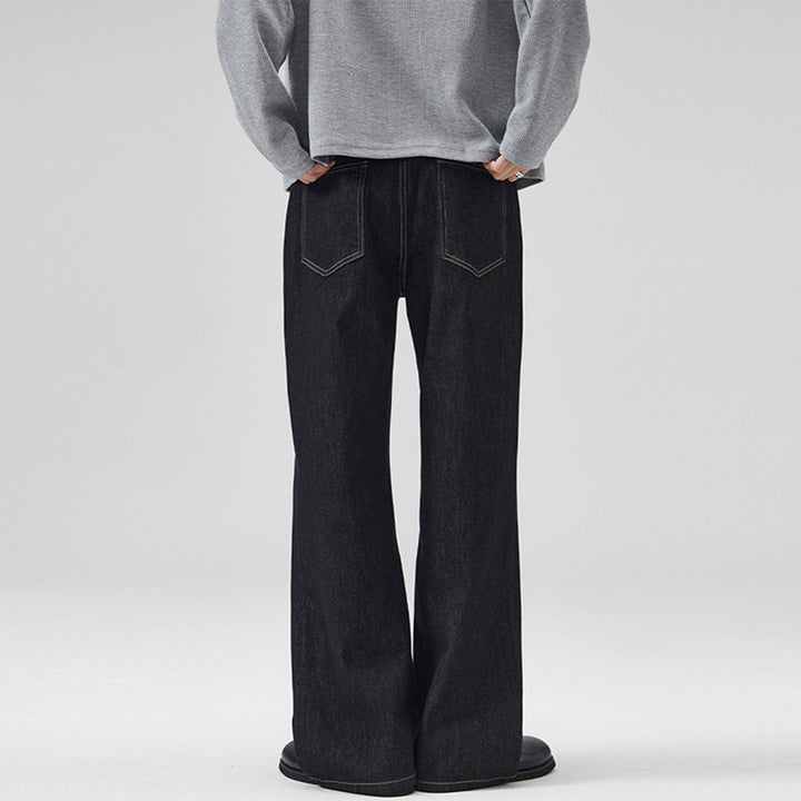 Damen Weite gefütterte Denim-Palazzo-Jeans mit mittelhohem Bund Echo Archiv