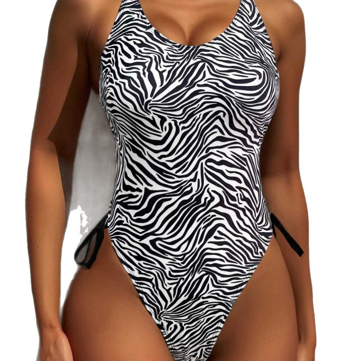 Damen Einteiler Badeanzug mit aufregendem Zebra-Design und hohem Beinausschnitt Echo Archiv