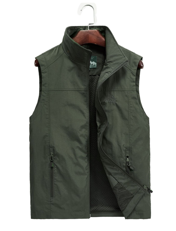 Herren Utility-Outdoorweste mit atmungsaktivem Meshfutter, Reißverschluss‑Taschen und verstellbarem Saum Echoarchiv