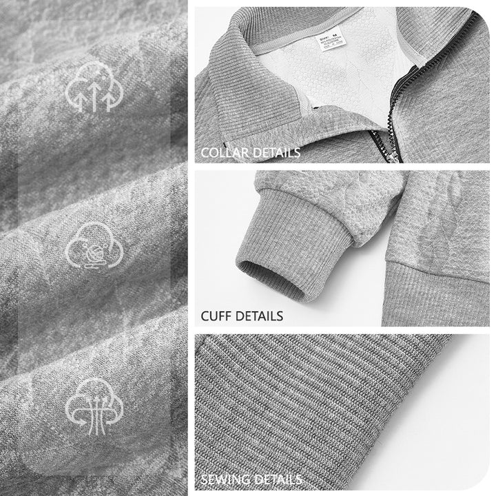 Herren Hoher Kragen Strickpullover mit Reißverschluss Echoarchiv