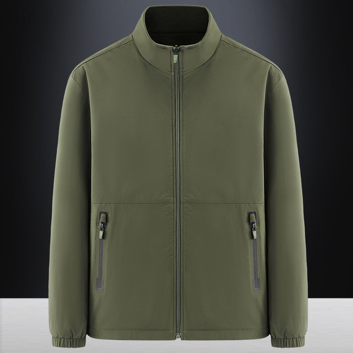Herren Minimalistische technische Allwetter-Softshelljacke mit Stehkragen und wasserabweisenden Reißverschlüssen Echo Archiv