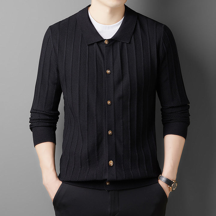 Herren Strickjacke mit strukturiertem Muster und eleganten Knöpfen Echoarchiv