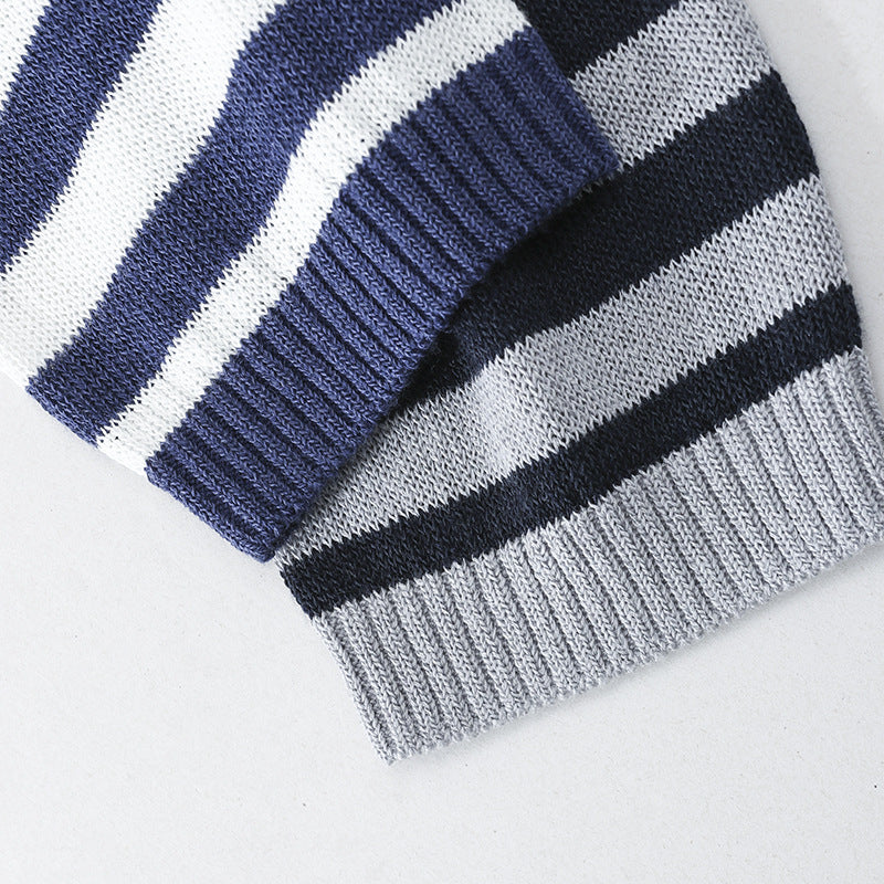 Damen lässiger Oversize Strickpullover mit U-Boot-Ausschnitt und maritimen Querstreifen Echo Archiv