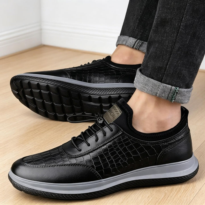 Herren Elegante Sneakers aus Kunstleder mit Kroko-Optik Echoarchiv