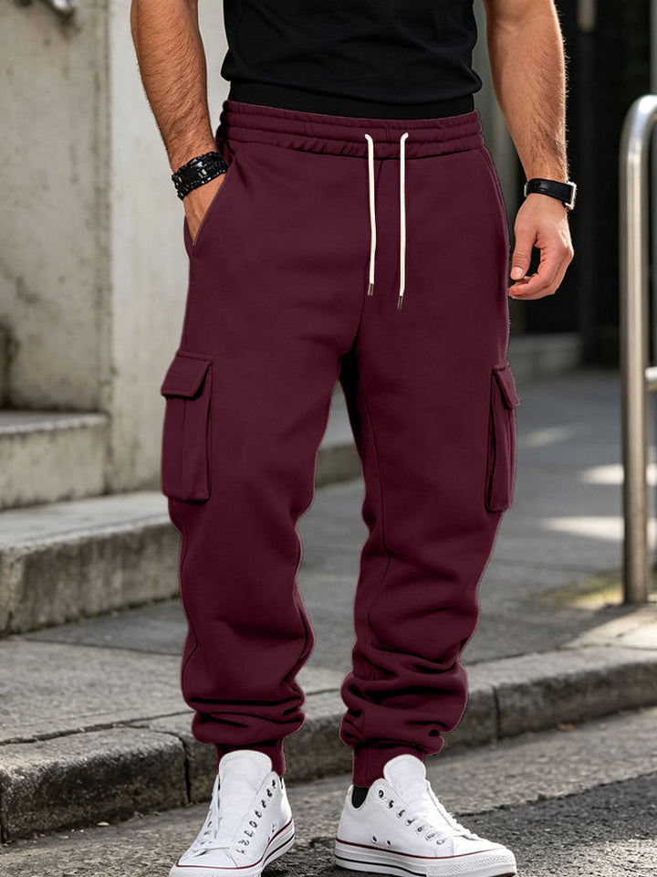 Herren Cargo-Jogginghose aus Baumwollfleece mit elastischem Bund und Beinbündchen Echoarchiv