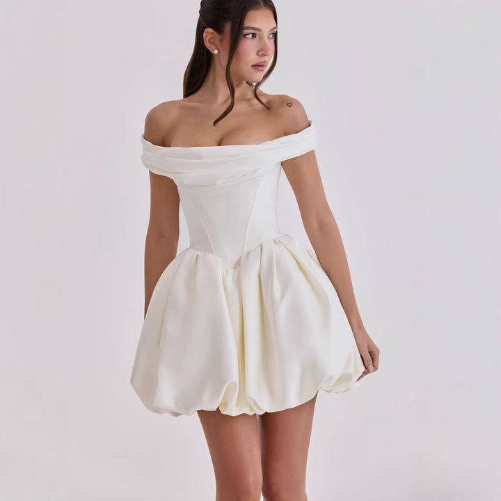 Damen Off-Shoulder Cocktailkleid mit voluminösem Rock Echo Archiv