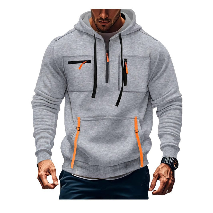Herren modischer Kapuzenpullover mit funktionalen Reißverschlusstaschen Echoarchiv