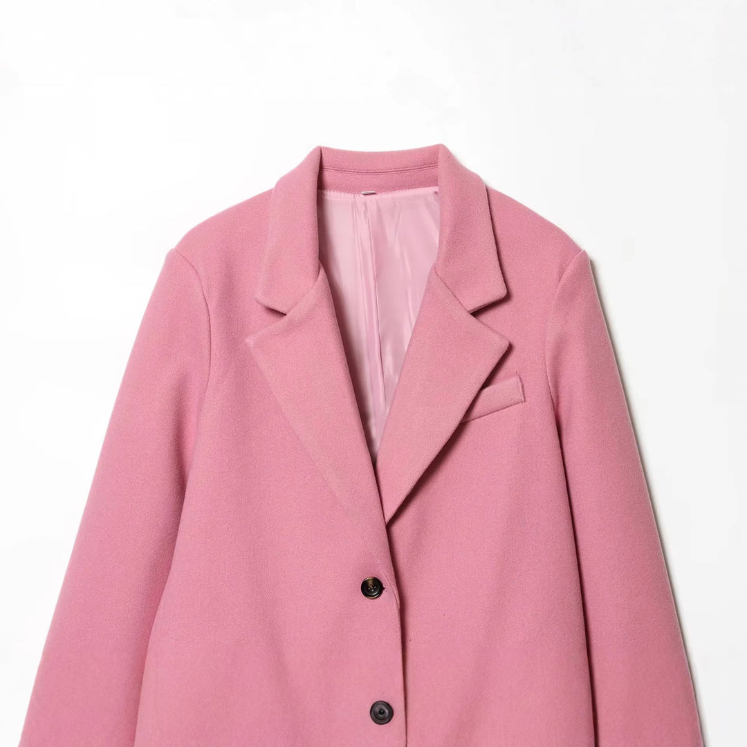 Damen nan taillierter Wollblazer mit Reverskragen und aufgesetzten Taschen Echo Archiv