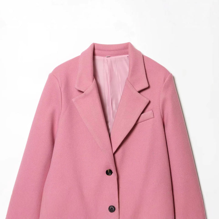 Damen nan taillierter Wollblazer mit Reverskragen und aufgesetzten Taschen Echo Archiv