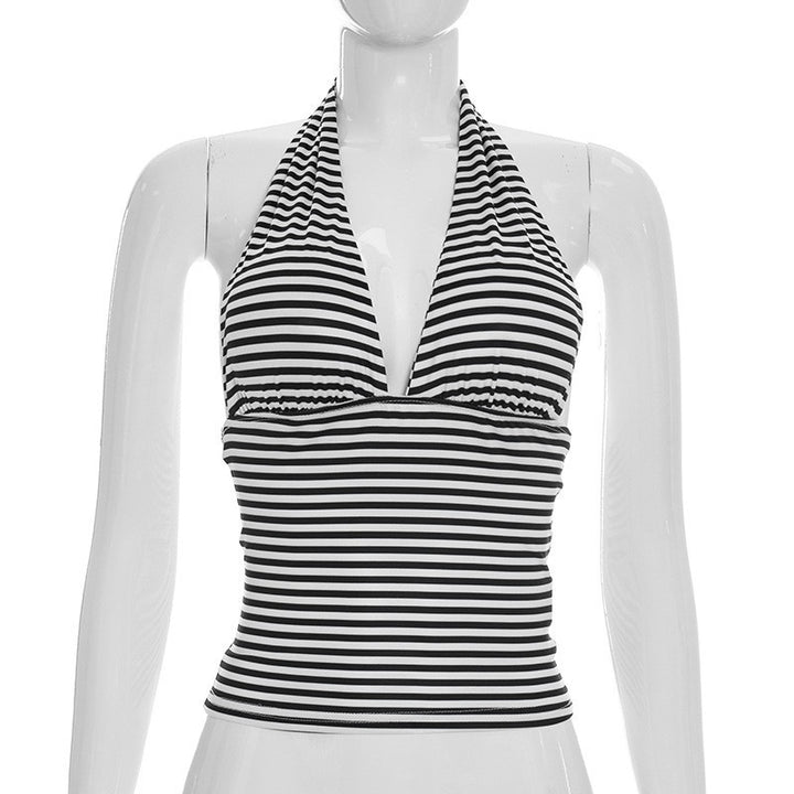 Damen Wickel-Bikinioberteil mit raffiniertem Halter-Design und gestreiftem Muster Echo Archiv