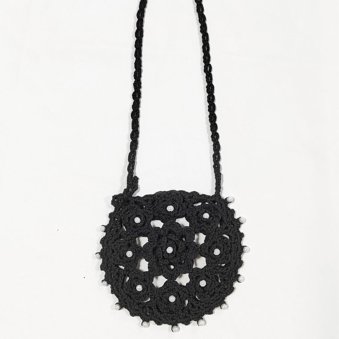 Damen handgefertigte Häkel-Handtasche mit Perlenschmuck Echo Archiv