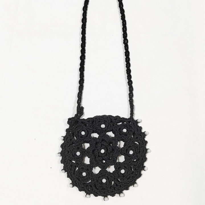 Damen handgefertigte Häkel-Handtasche mit Perlenschmuck Echo Archiv
