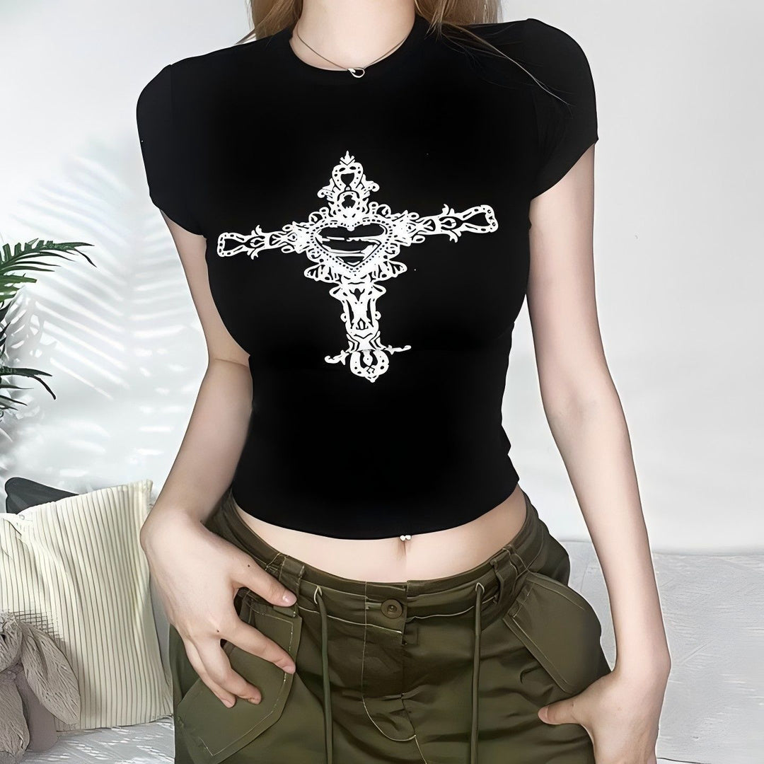 Damen Crop Top mit 90er Jahre Aufdruck Echo Archiv