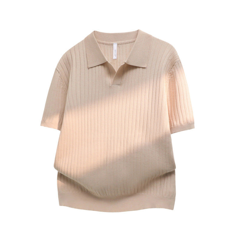 Damen Elegantes Kurzarm-Strickpoloshirt Echo Archiv