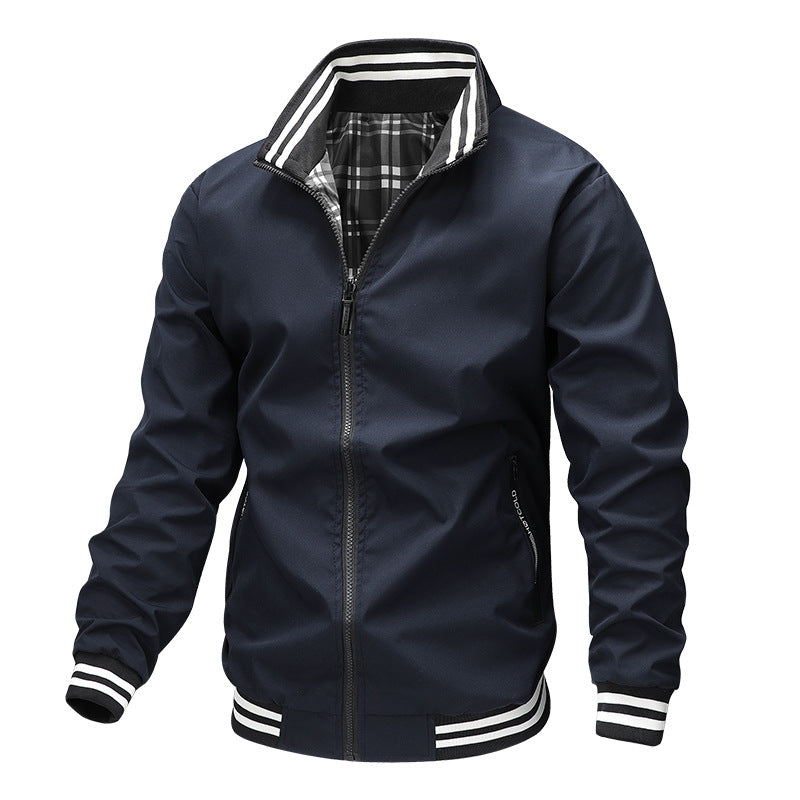 Herren Modische Bomberjacke mit Karomuster – Brevano