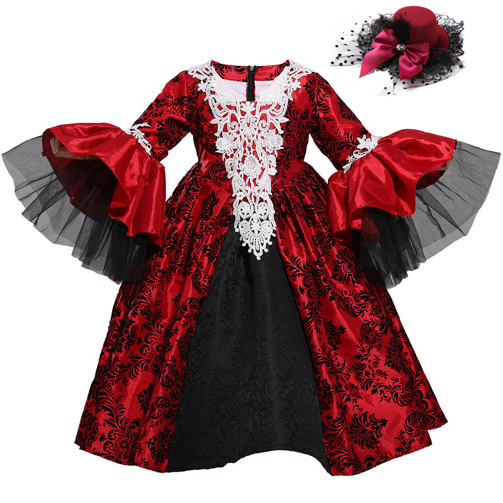Mädchen märchenhaftes Ballkleid mit Rüschendetails Echo Archiv