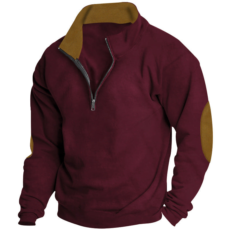 Herren Sportpullover mit halbem Reißverschluss und Raglanärmeln Echoarchiv