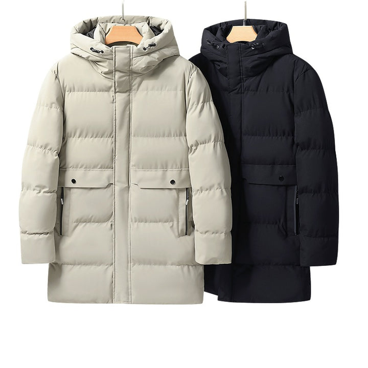 Herren langer gesteppter Winterparka mit Kapuze, wasserabweisender Außenhülle & wärmereflektierendem Innenfutter Echoarchiv