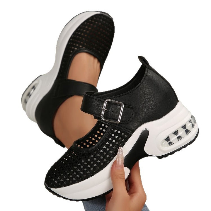 Damen nan Riemchen-Sneaker im Mary-Jane-Stil mit sichtbarer Luftdämpfung und perforiertem Obermaterial Echo Archiv