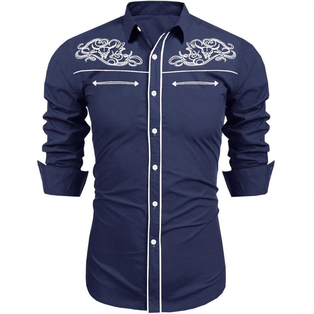 Herren elegante Stickereihemd – Arvello