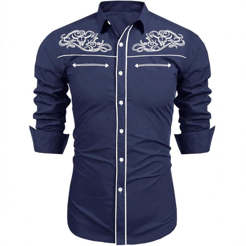 Herren elegante Stickereihemd Echoarchiv