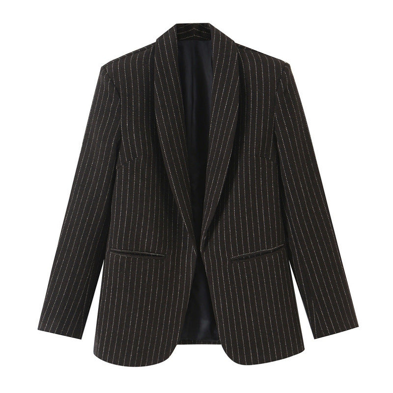 Damen Nadelstreifen-Blazer mit Schalkragen und leicht taillierter Silhouette Echo Archiv