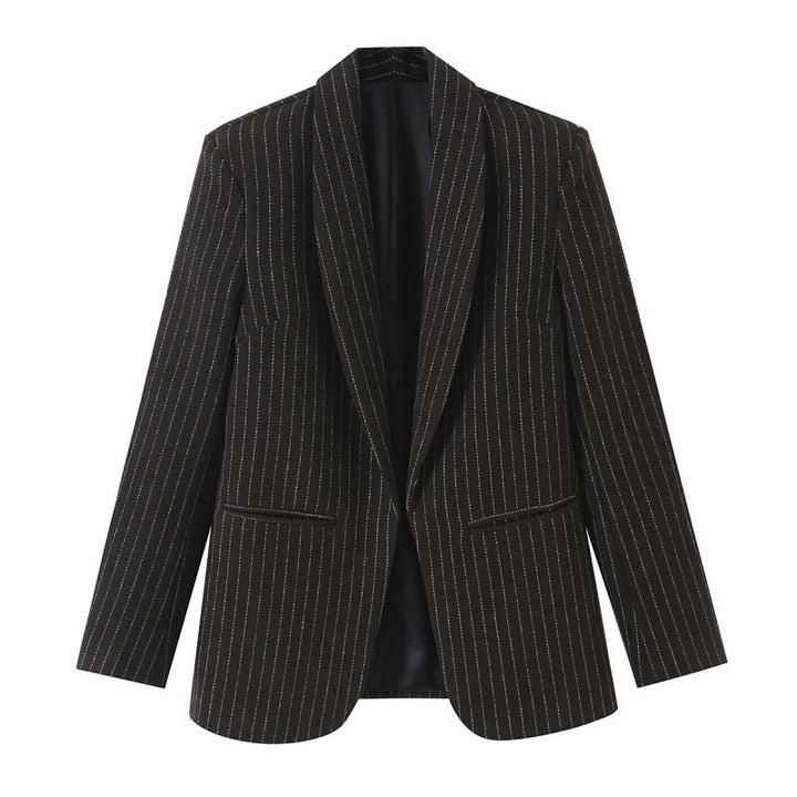 Damen Nadelstreifen-Blazer mit Schalkragen und leicht taillierter Silhouette Echo Archiv