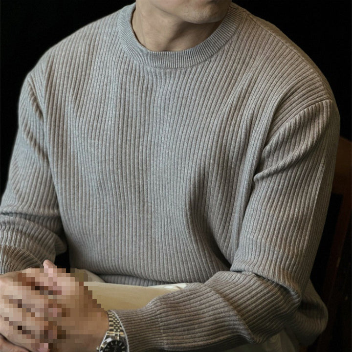 Herren Moderate Rippstrickpullover Echo Archiv