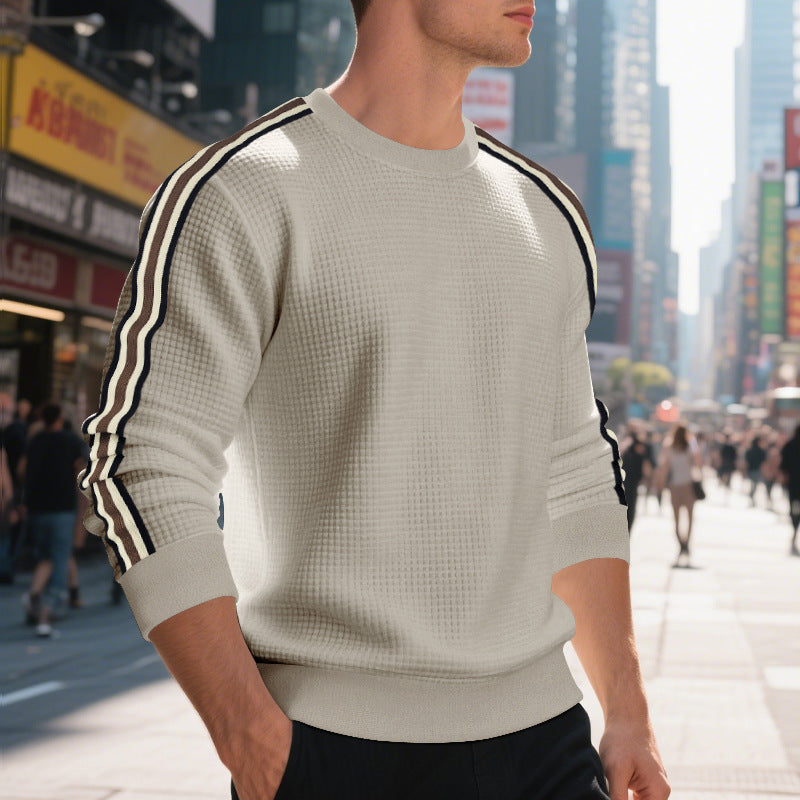 Herren modischer Sweatshirt mit strukturiertem Design und kontrastierenden Ärmeln Echoarchiv