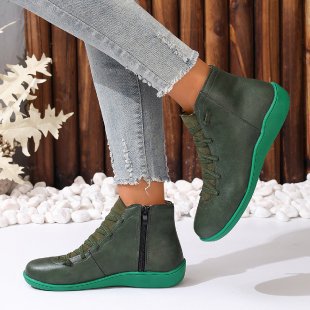 Damen Knöchelhohe Lederoptik-Sneaker mit seitlichem Reißverschluss und gepolstertem Komfortfußbett Echo Archiv