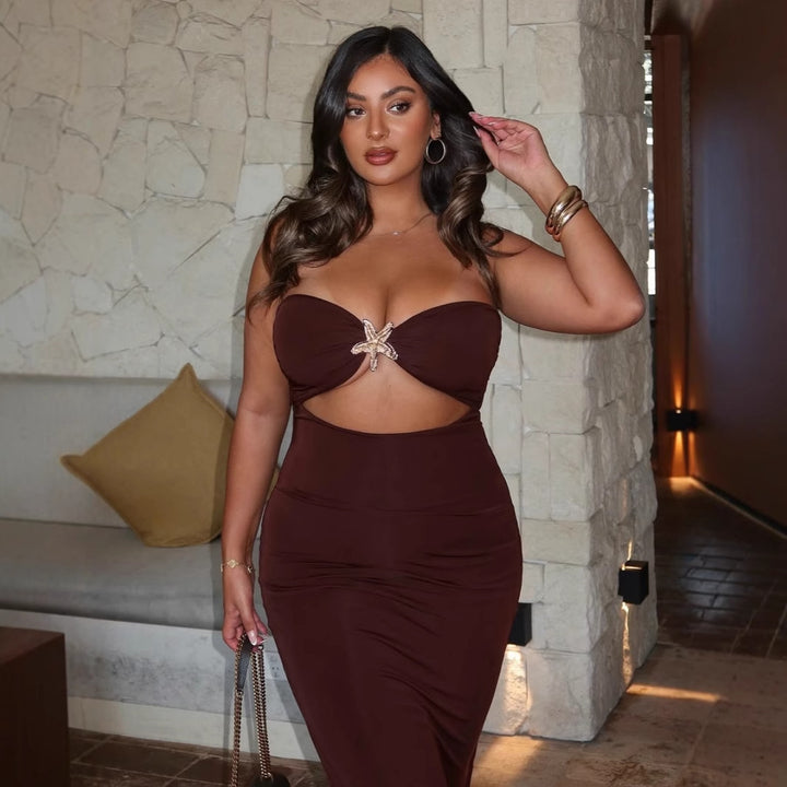 Damen Wickelkleid mit aufregendem Cut-Out und glamourösem Detail Echo Archiv