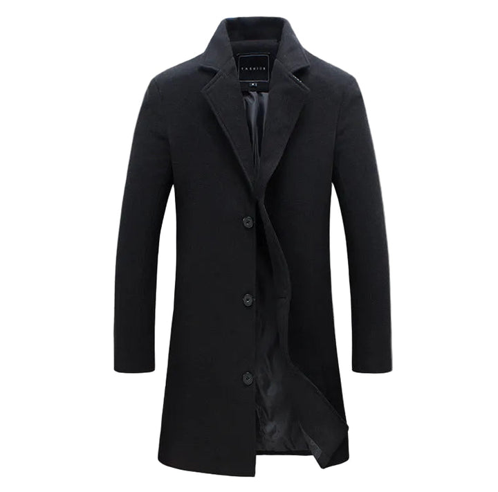 Herren eleganter Wollmantel mit klassischem Schnitt und praktischen Taschen Echoarchiv