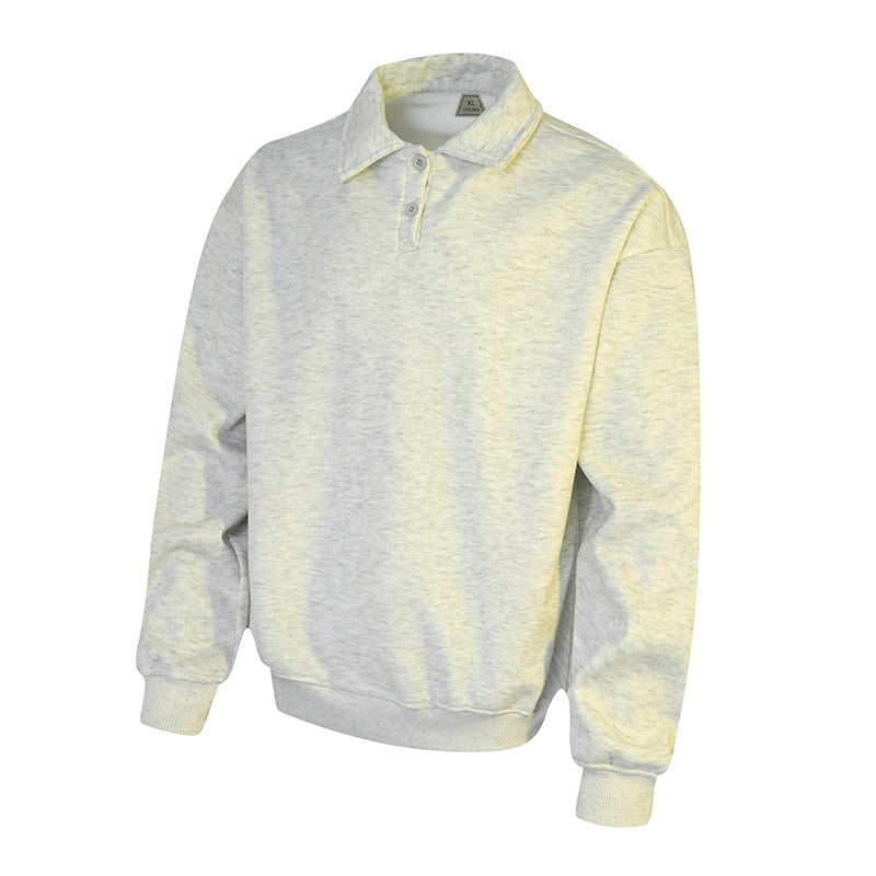 Herren Polo‑Sweatshirt im Oversize‑Relaxed‑Fit mit Rippbündchen und Knopfleiste Echo Archiv