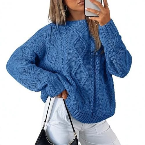 Damen Grobstrickpullover im Zopfmuster mit lässigem Oversize-Schnitt Echo Archiv