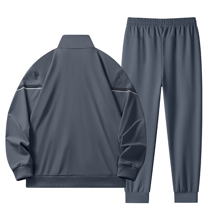 Männer's minimalist performance training set aus atmungsaktivem Funktionsstoff mit Stehkragen und Kordelzug – Marzano