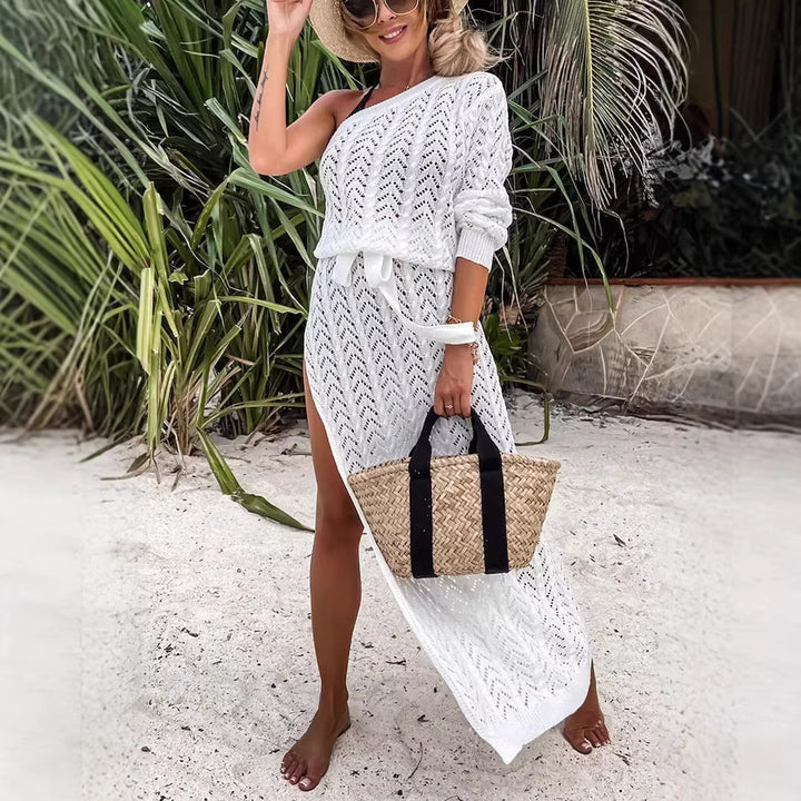 Damen Sommerliches Maxi-Kleid mit asymmetrischem Schnitt und lässigem Bindegürtel Echo Archiv