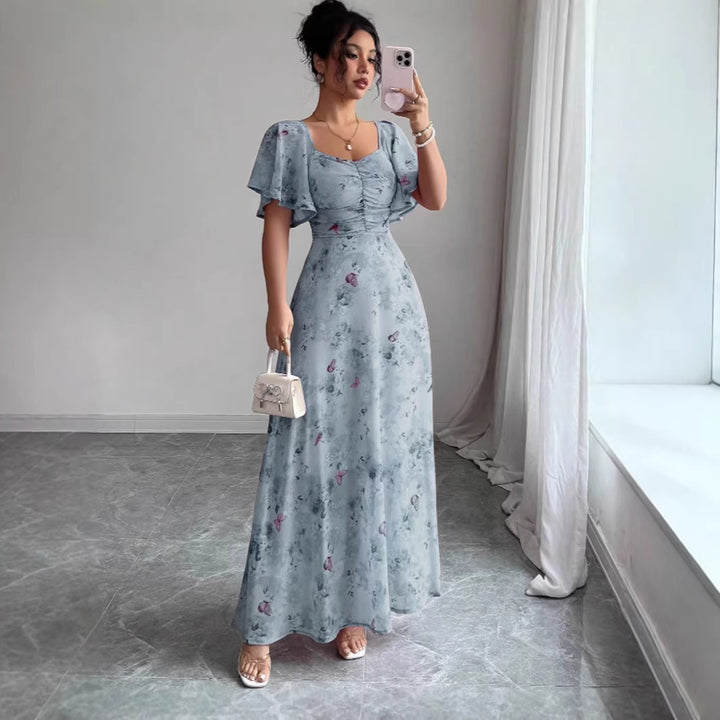 Damen Maxikleid mit fließendem Schnitt und romantischem Blumenmuster Echo Archiv