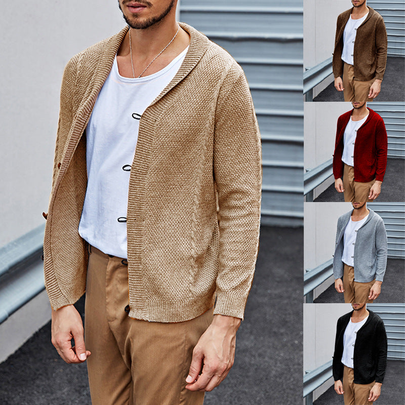 Herren Feinstrick-Cardigan mit Schalkragen, Karabiner-Verschlüssen und Strukturstrick Echo Archiv