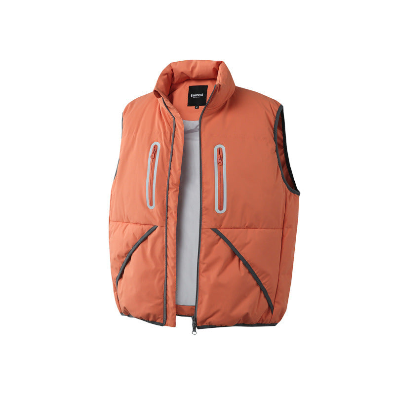 Unisex Wattierte Stehkragen‑Weste mit wind- und wasserabweisender Oberfläche, Kontrastpaspel und Mehrfachtaschen Echo Archiv