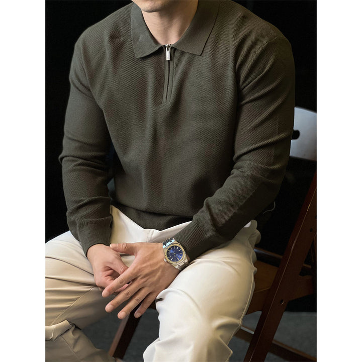 Herren Modischer Strickpullover mit Halbreißverschluss Echo Archiv