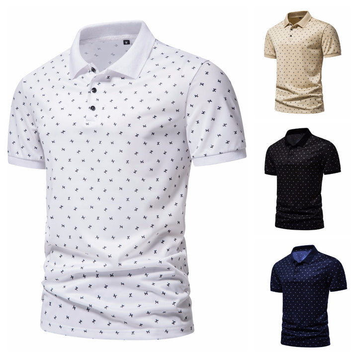 Herren Poloshirt mit Echoarchivrnem Muster und atmungsaktiven Eigenschaften Echoarchiv