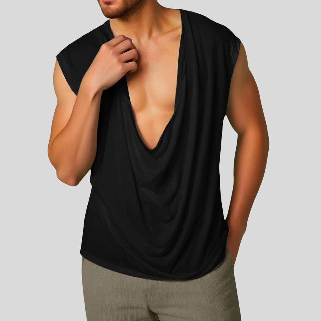 Damen nan drapiertes Longtop mit tiefem Wasserfall-Rücken und überschnittener Schulter Echo Archiv