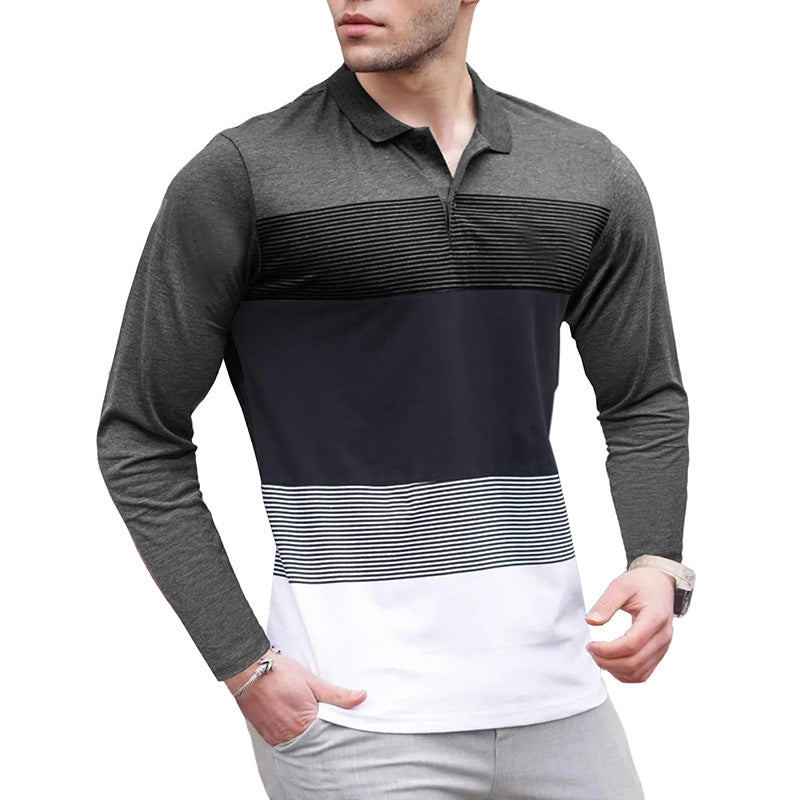 Herren Poloshirt mit stilvollem Farbblock-Design und atmungsaktiven Eigenschaften Echoarchiv