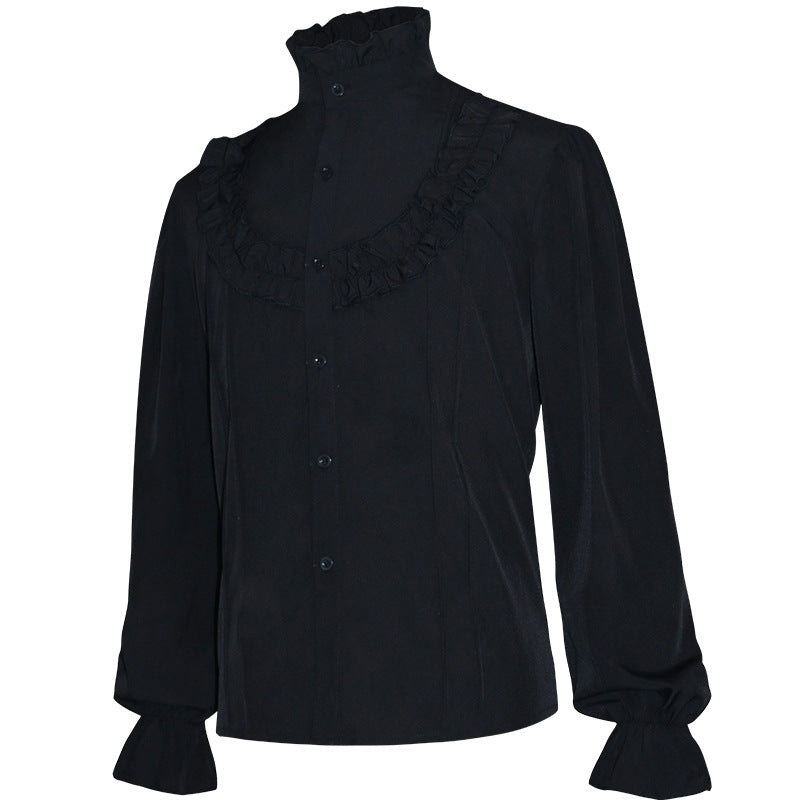 Herren lässiges Kurzarmshirt mit geschnürter V-Kehle, kurzem Stehkragen und weichem Baumwollmix – Marzano