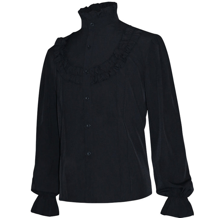 Herren lässiges Kurzarmshirt mit geschnürter V-Kehle, kurzem Stehkragen und weichem Baumwollmix – Marzano