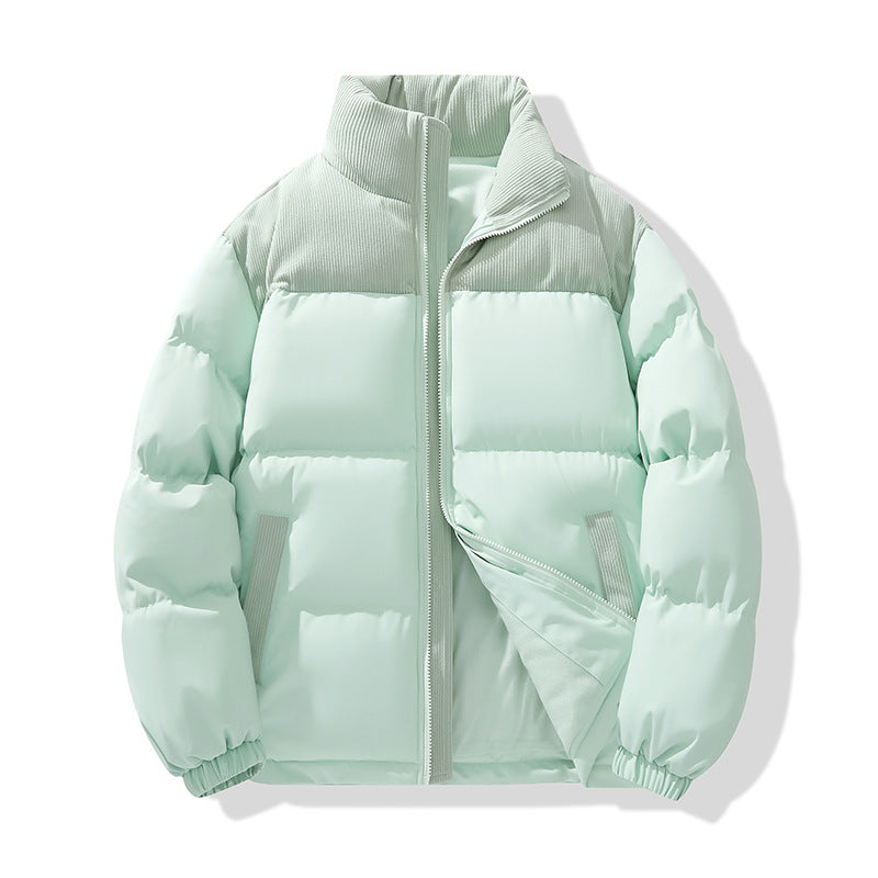 Herren gestepptes Puffer-Jacke mit Kordel-Schulterpaneel und hohem Stehkragen – Marzano